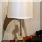 D24. Glass and brass lamp. 31”h - $85
